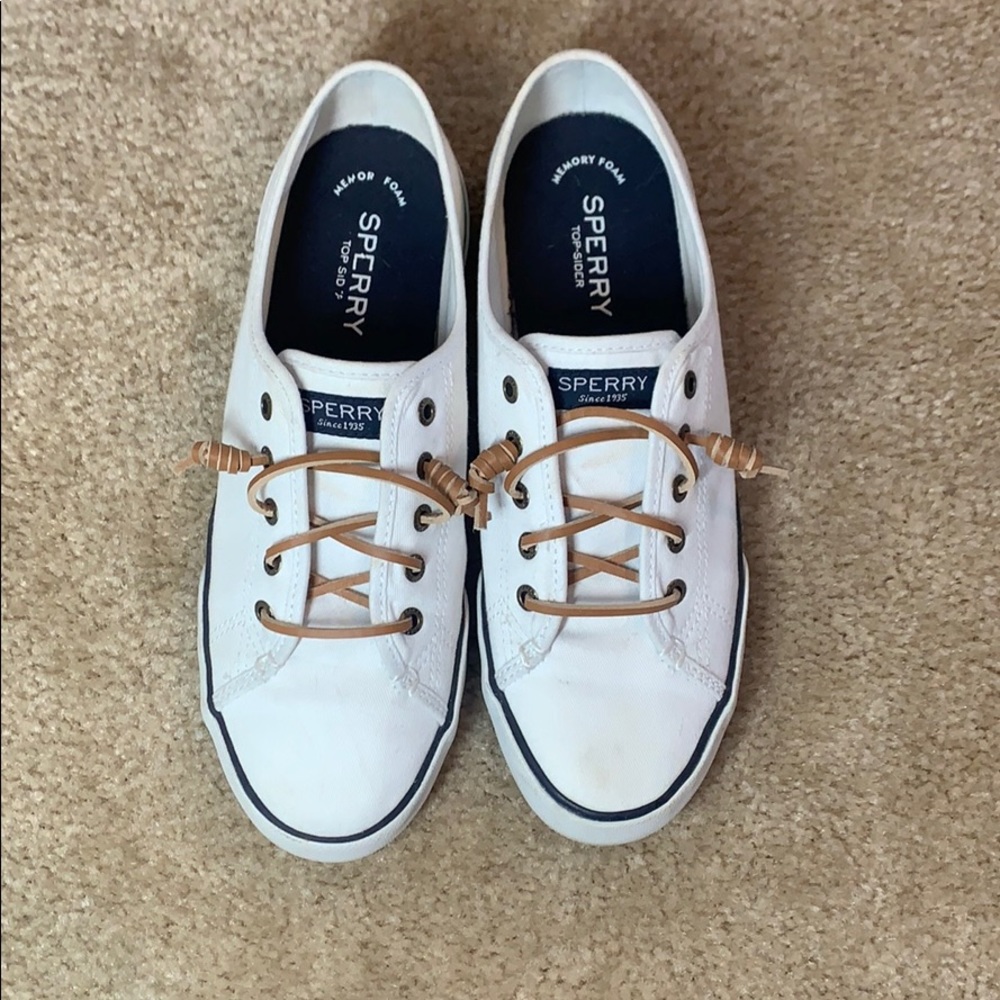 White Sperry Pier View Sneaker size 8